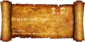 Kugler Dénes névjegykártya